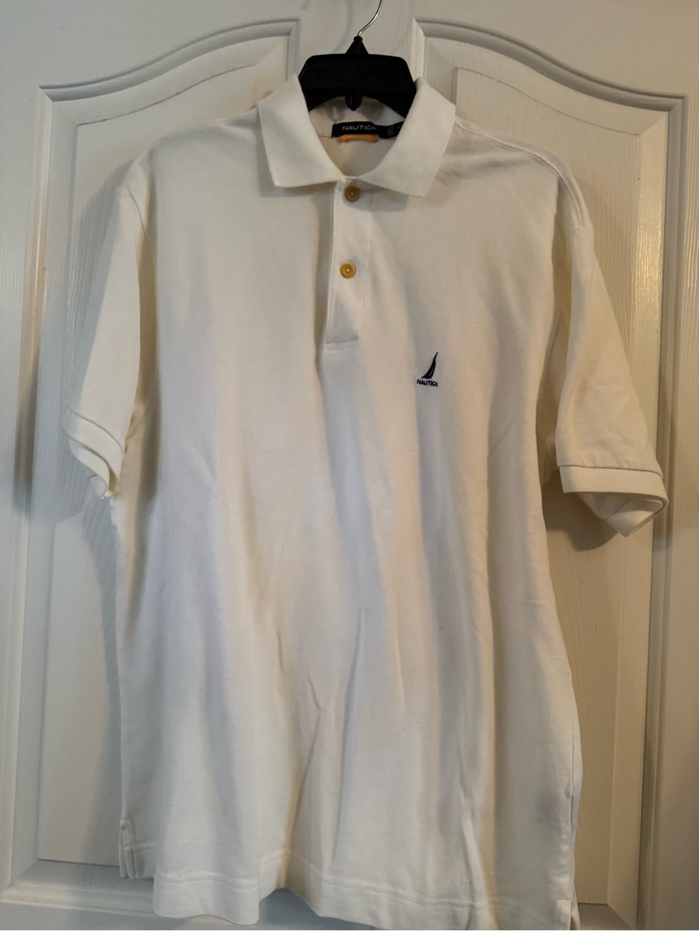 Nautica White Polo with Navy Sail Logo